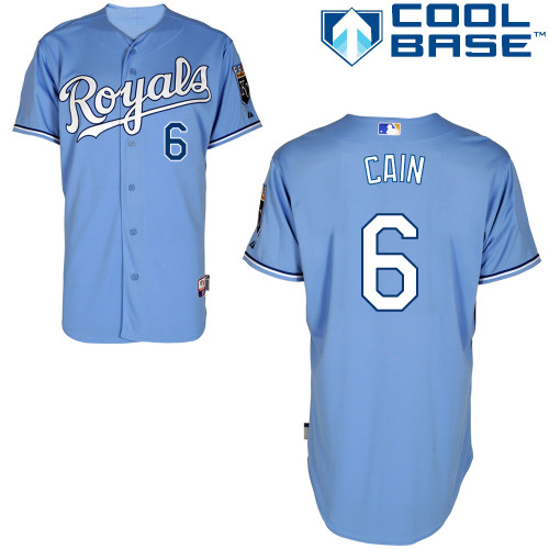Lorenzo Cain #6 MLB Jersey-Kansas City Royals Men's Authentic Alternate 1 Blue Cool Base Baseball Jersey